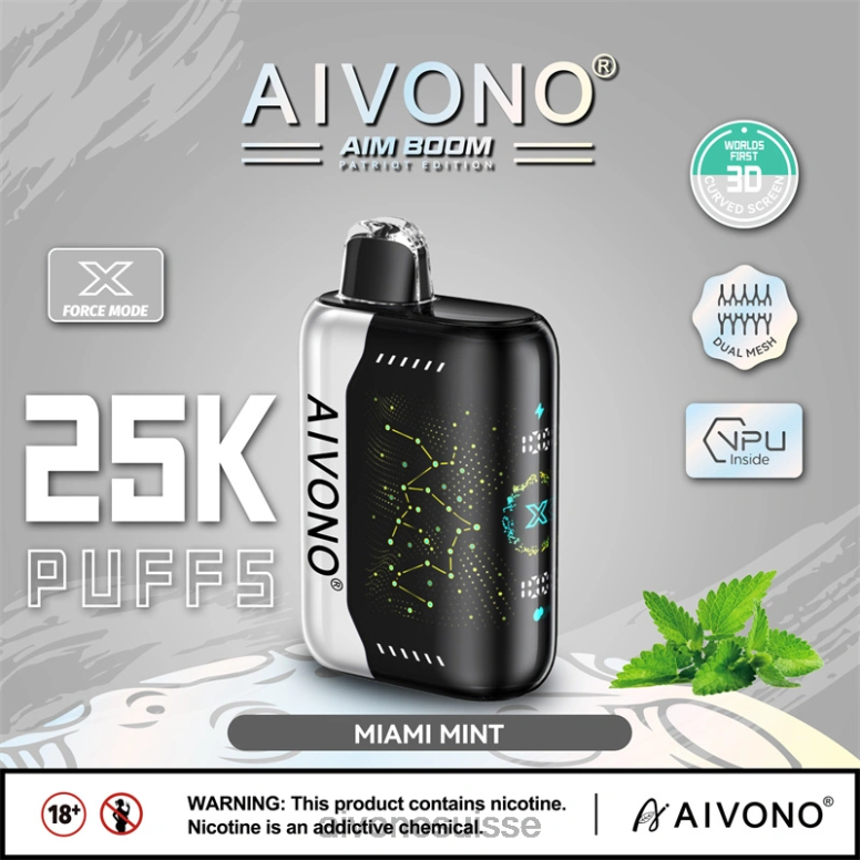 Aivono Puffs - Aivono AIM BOOM 25000 menthe de Miami L4RV0349