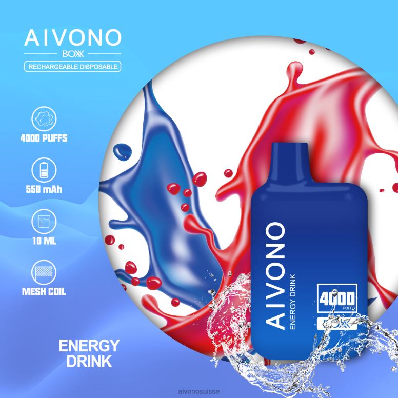 Aivono Puffs - Aivono AIM BOXX 4000 boisson énergisante L4RV0225
