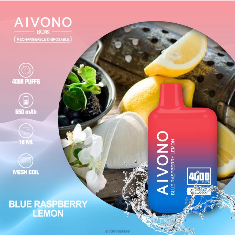 Aivono Puffs - Aivono AIM BOXX 4000 citron framboise bleue L4RV0217