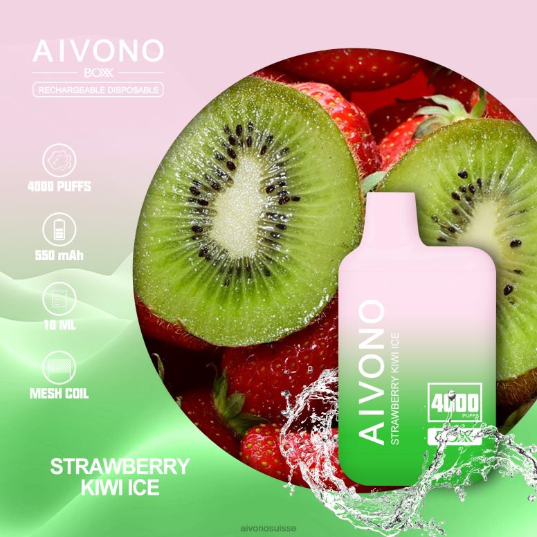Aivono Puffs - Aivono AIM BOXX 4000 glace fraise kiwi L4RV0229
