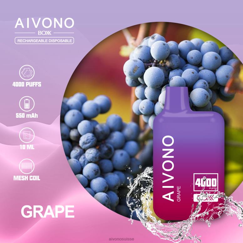 Aivono Puffs - Aivono AIM BOXX 4000 raisin L4RV0213