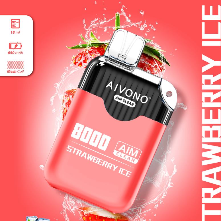 Aivono Puffs - Aivono AIM CLEAR 8000 glace à la fraise L4RV0205