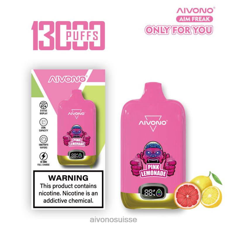 Aivono Puffs - Aivono AIM FREAK 13000 limonade rose L4RV0249
