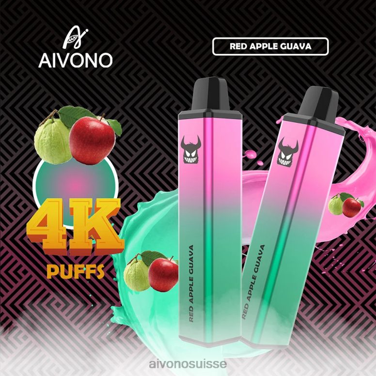 Aivono Puffs - Aivono AIM FREAK 4000 goyave pomme rouge L4RV0257