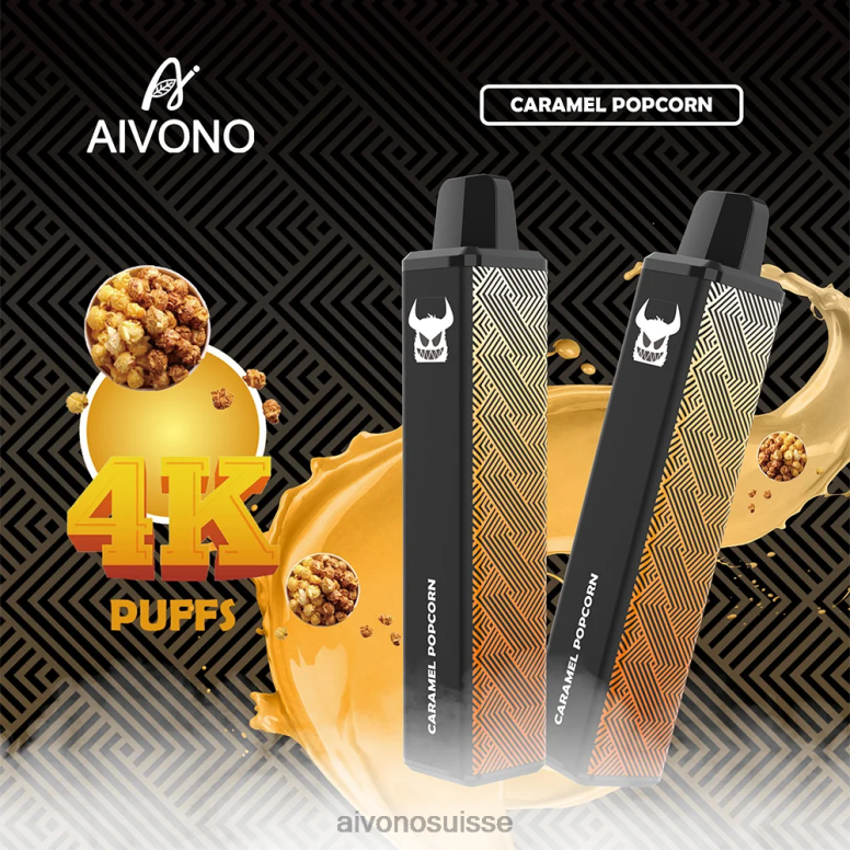 Aivono Puffs - Aivono AIM FREAK 4000 pop-corn au caramel L4RV0261