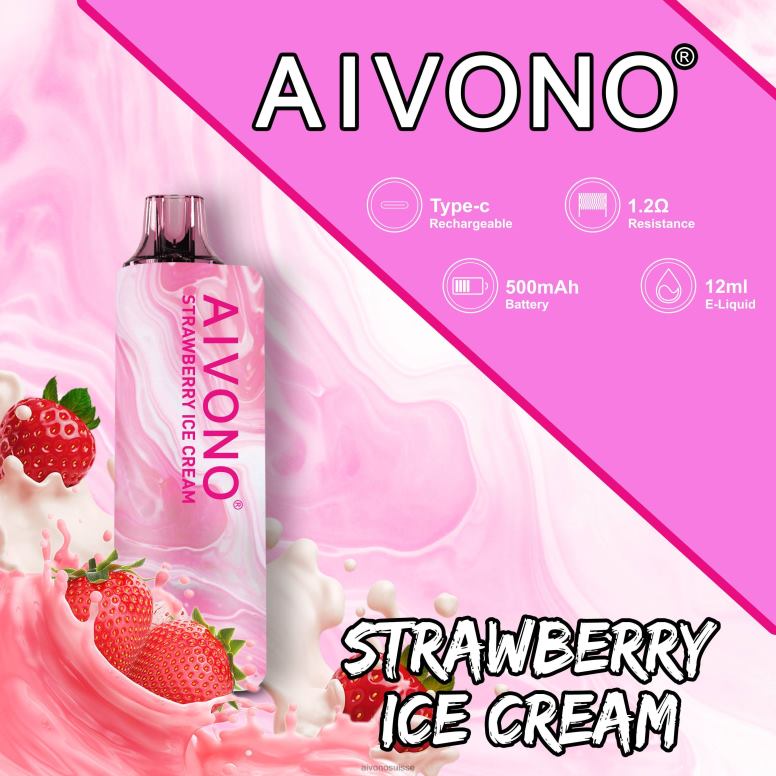 Aivono Puffs - Aivono AIM GUN 7000 glace à la fraise L4RV0105