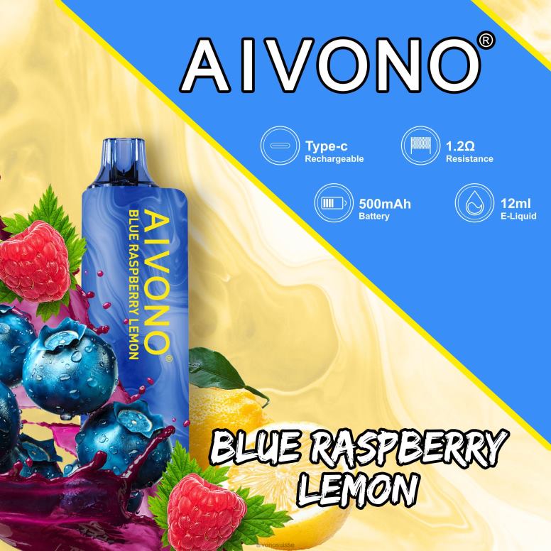 Aivono Puffs - Aivono AIM GUN 7000 myrtille framboise citron L4RV0109