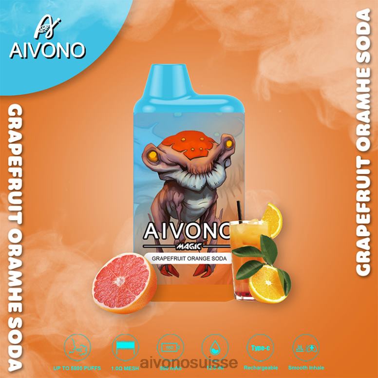 Aivono Puffs - Aivono AIM MAGIC cigarette de boîte de 5800 bouches soda à lorange et au pamplemousse L4RV0101