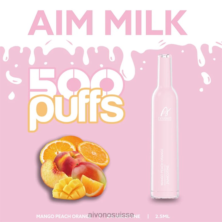 Aivono Puffs - Aivono AIM MILK 500 mangue pêche orange L4RV0269