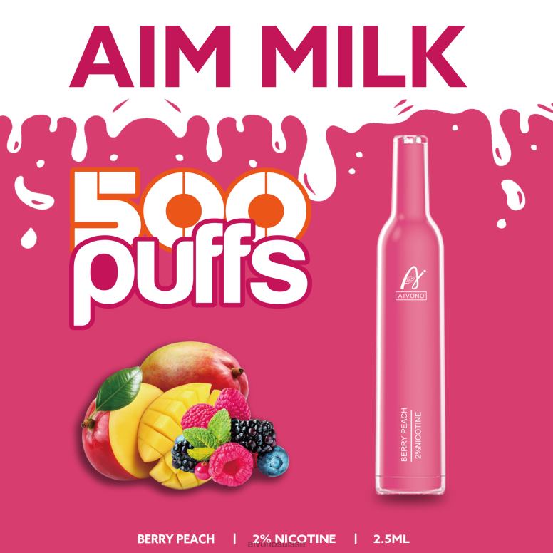 Aivono Puffs - Aivono AIM MILK 500 pêche aux baies L4RV0273