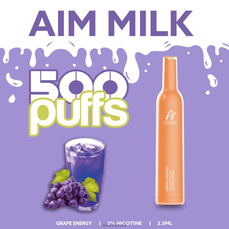 Aivono Puffs - Aivono AIM MILK 500 énergie du raisin L4RV0265