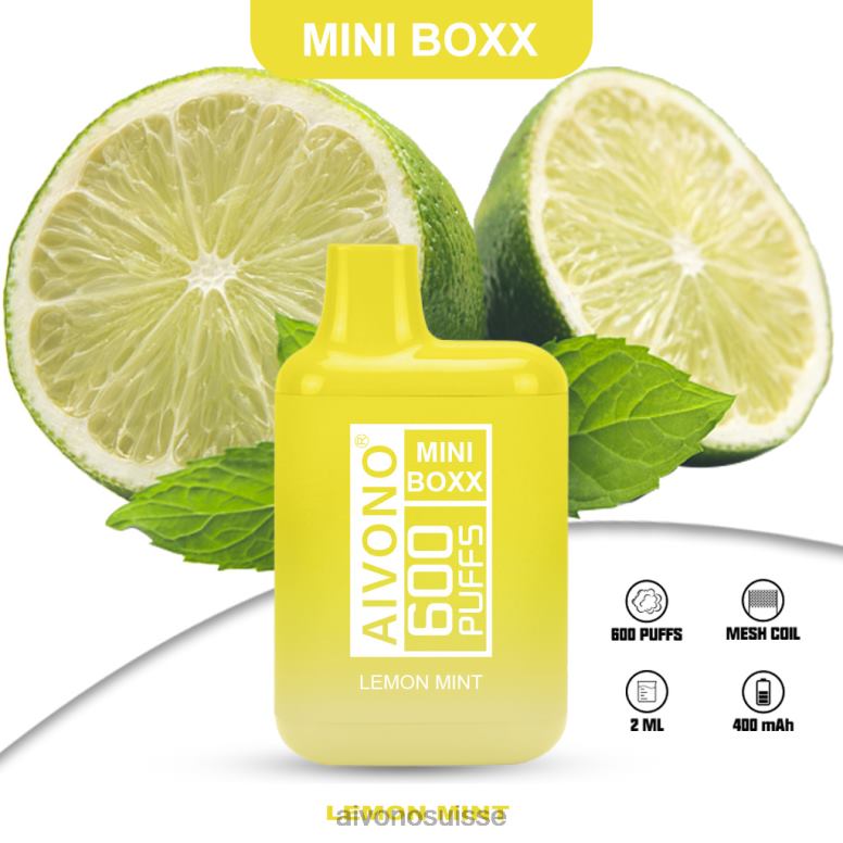Aivono Puffs - Aivono AIM MINI BOXX 600 menthe citronnée L4RV0233