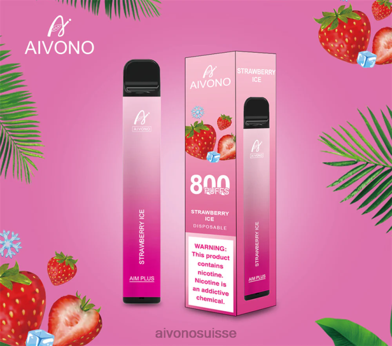 Aivono Puffs - Aivono AIM PLUS 800 glace à la fraise L4RV0193