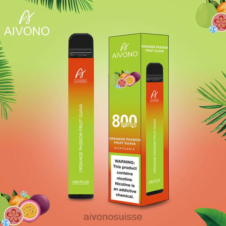 Aivono Puffs - Aivono AIM PLUS 800 goyave orange fruit de la passion L4RV0189