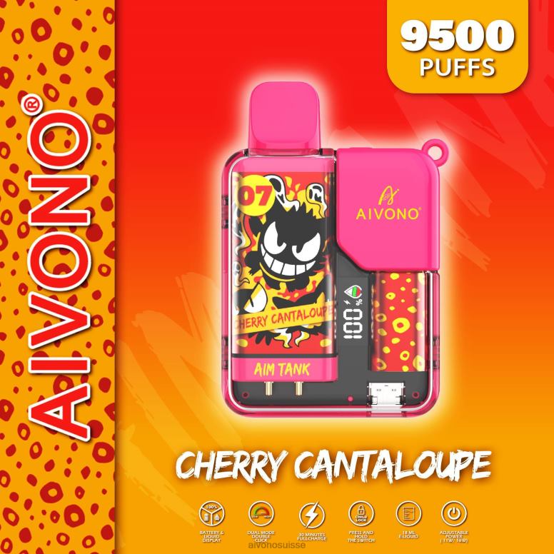 Aivono Puffs - Aivono AIM TANK 9500 cantaloup cerise L4RV045