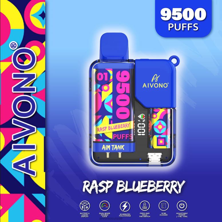 Aivono Puffs - Aivono AIM TANK 9500 framboise myrtille L4RV033
