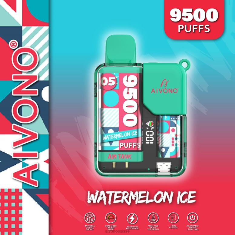 Aivono Puffs - Aivono AIM TANK 9500 glace à la pastèque L4RV037