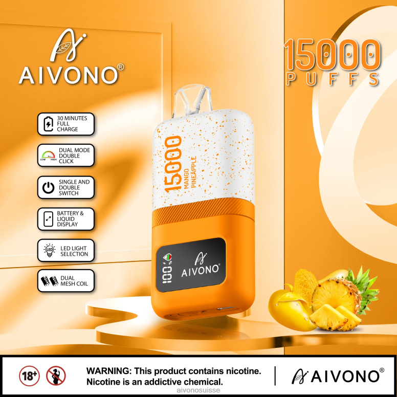Aivono Puffs - Aivono AIM magic 15000 mangue ananas L4RV069