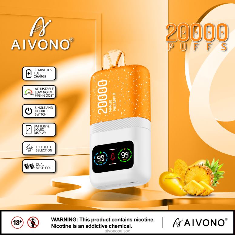 Aivono Puffs - Aivono AIM magic 20000 mangue ananas L4RV077