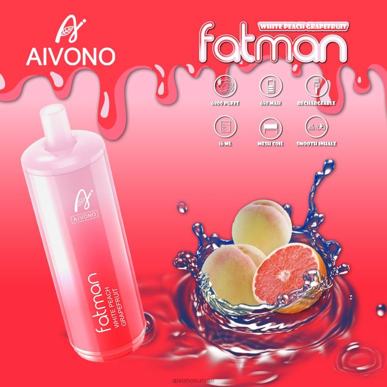 Aivono Puffs - Aivono FATMAN 6800 pamplemousse L4RV025