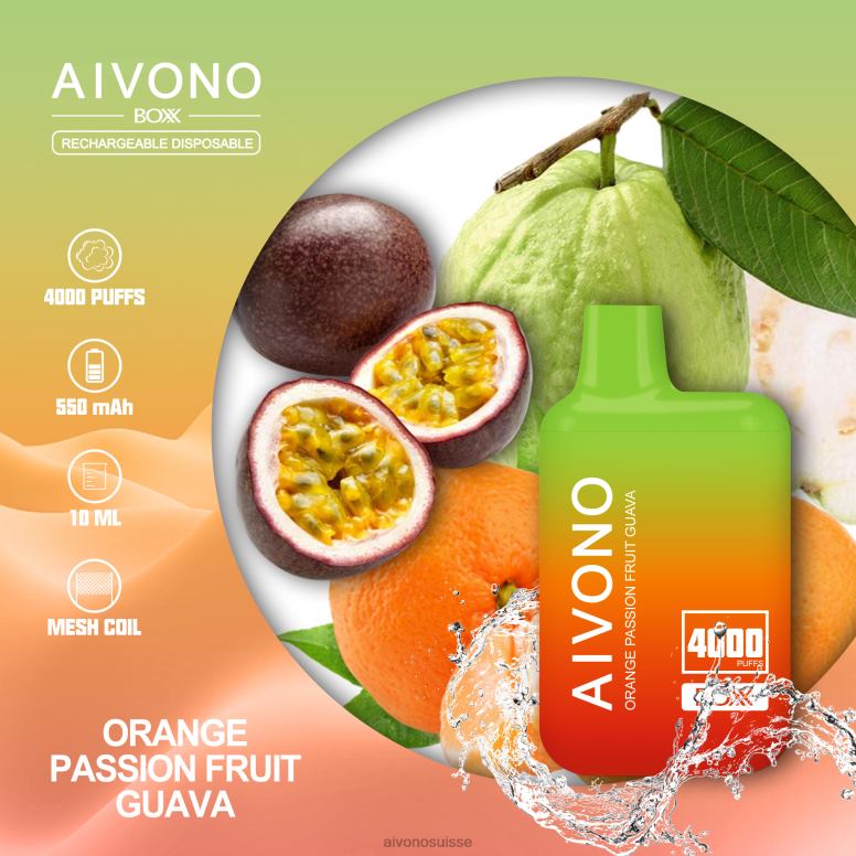 Aivono Suisse - Aivono AIM BOXX 4000 goyave fruit de la passion orange L4RV0212