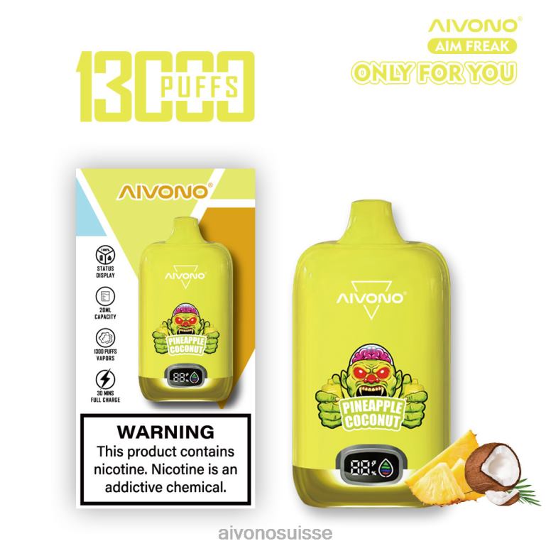Aivono Suisse - Aivono AIM FREAK 13000 ananas noix de coco L4RV0248