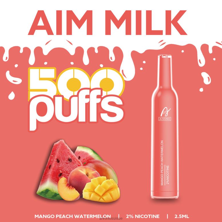 Aivono Suisse - Aivono AIM MILK 500 mangue pêche pastèque L4RV0268
