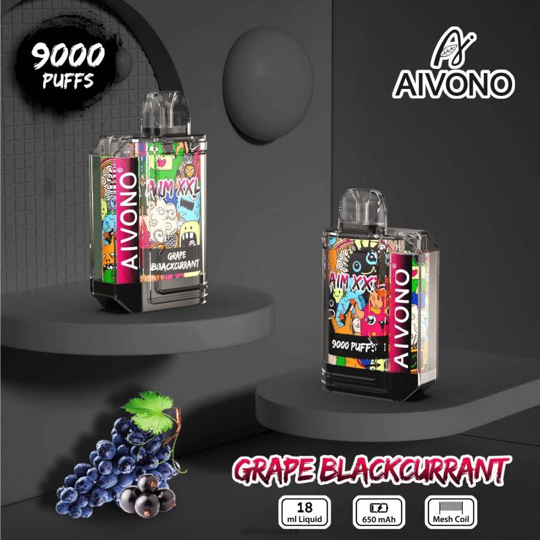 Aivono Suisse - Aivono AIM XXL Autocollant bouche 9000 transparent raisin cassis L4RV056