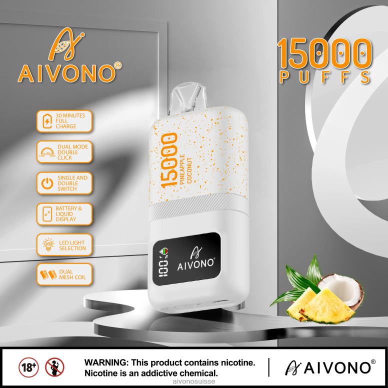 Aivono Suisse - Aivono AIM magic 15000 ananas noix de coco L4RV072