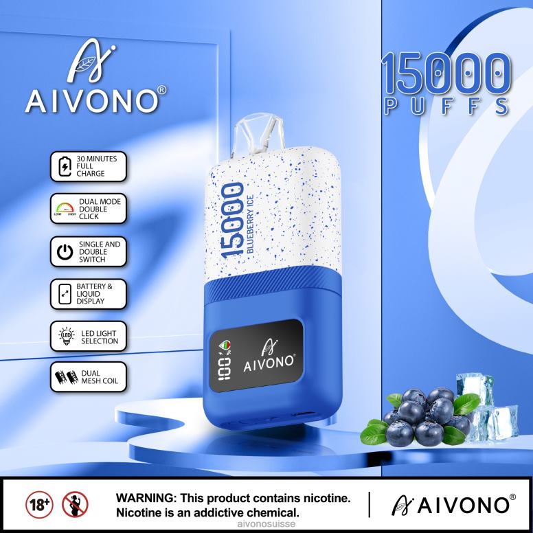 Aivono Suisse - Aivono AIM magic 15000 glace aux myrtilles L4RV068