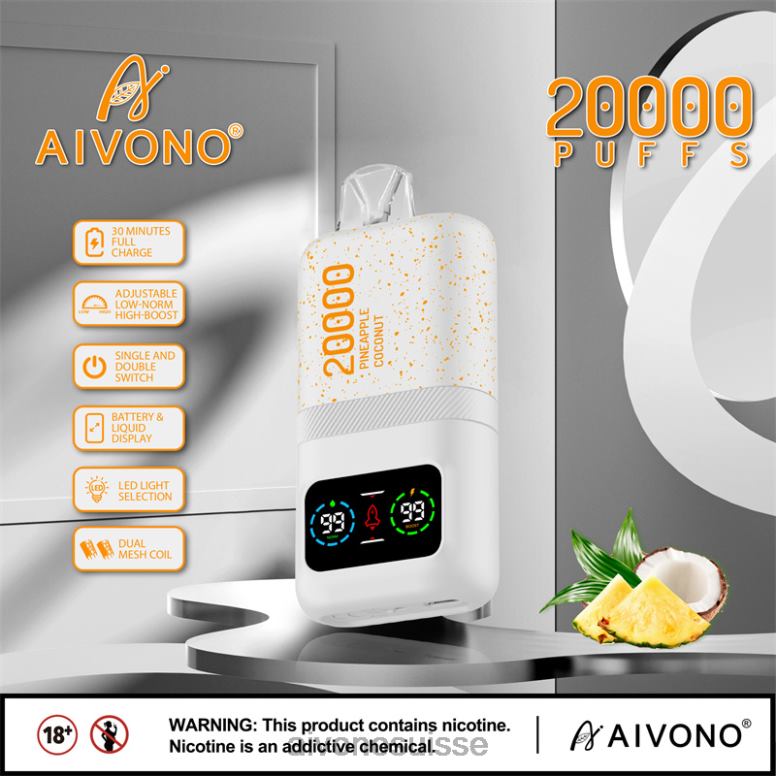 Aivono Suisse - Aivono AIM magic 20000 glace à lananas et à la noix de coco L4RV076