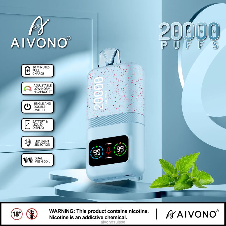 Aivono Suisse - Aivono AIM magic 20000 menthe fraîche L4RV084
