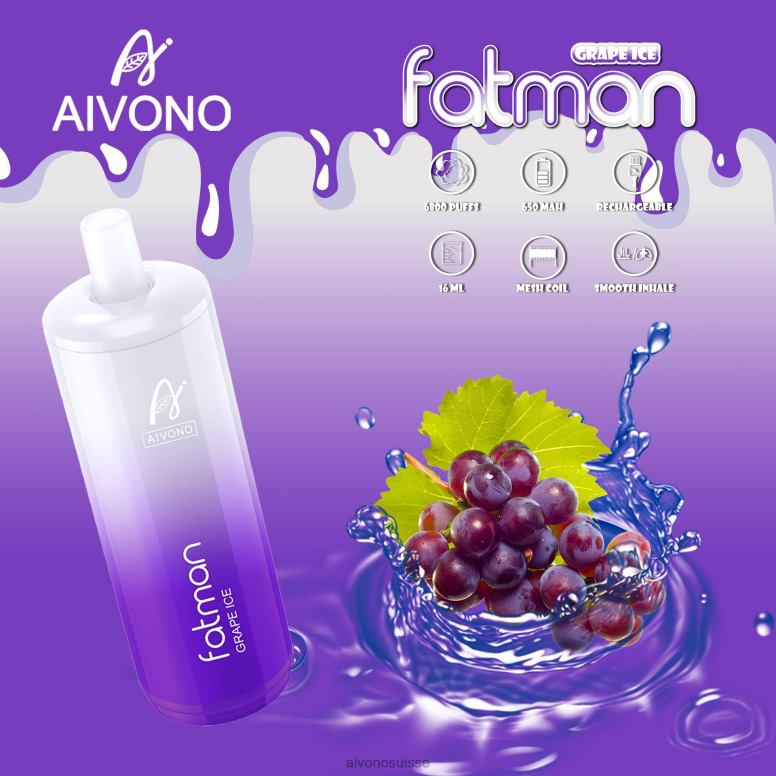 Aivono Suisse - Aivono FATMAN 6800 glace aux raisins L4RV024