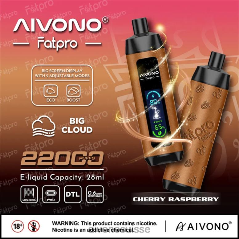 Aivono Suisse - Aivono Fatpro 22000 cerise framboise L4RV04
