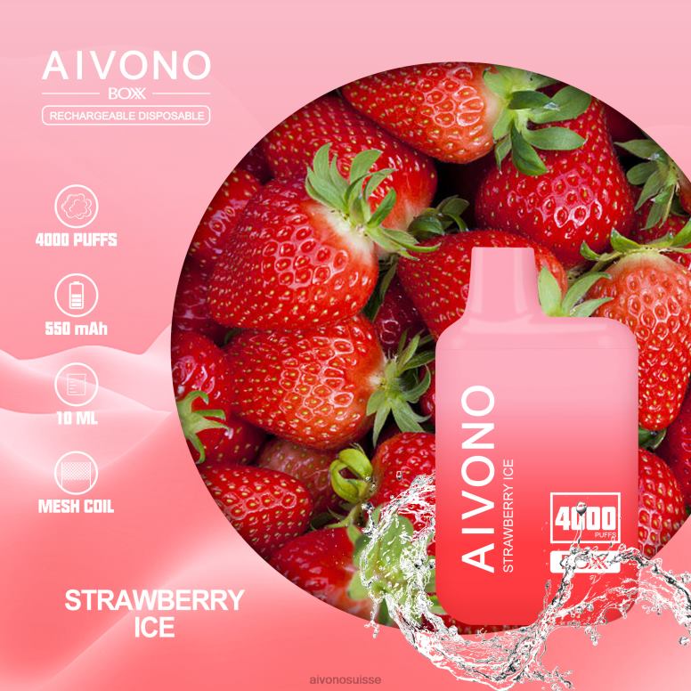 Aivono Vape - Aivono AIM BOXX 4000 glace à la fraise L4RV0226