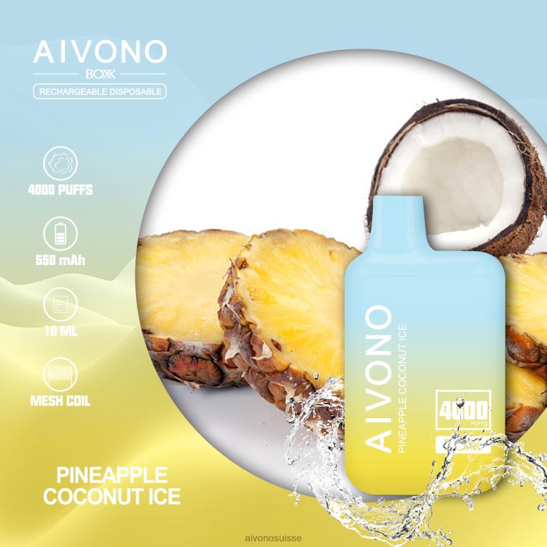 Aivono Vape - Aivono AIM BOXX 4000 glace à lananas et à la noix de coco L4RV0222
