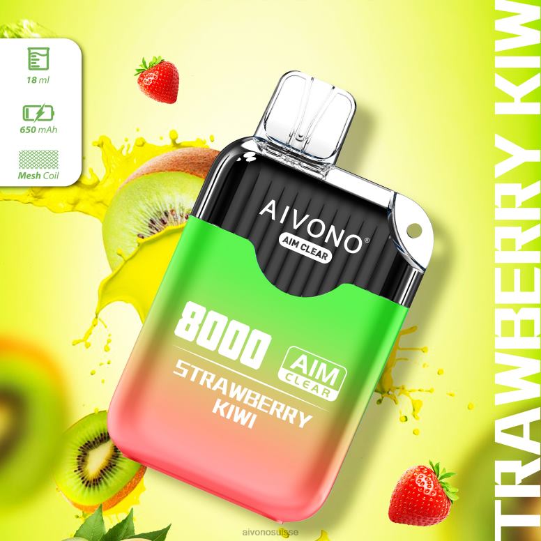 Aivono Vape - Aivono AIM CLEAR 8000 fraise-kiwi L4RV0210