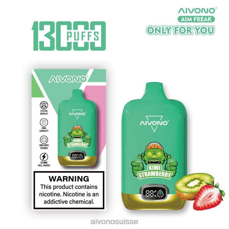 Aivono Vape - Aivono AIM FREAK 13000 kiwi fraise L4RV0246