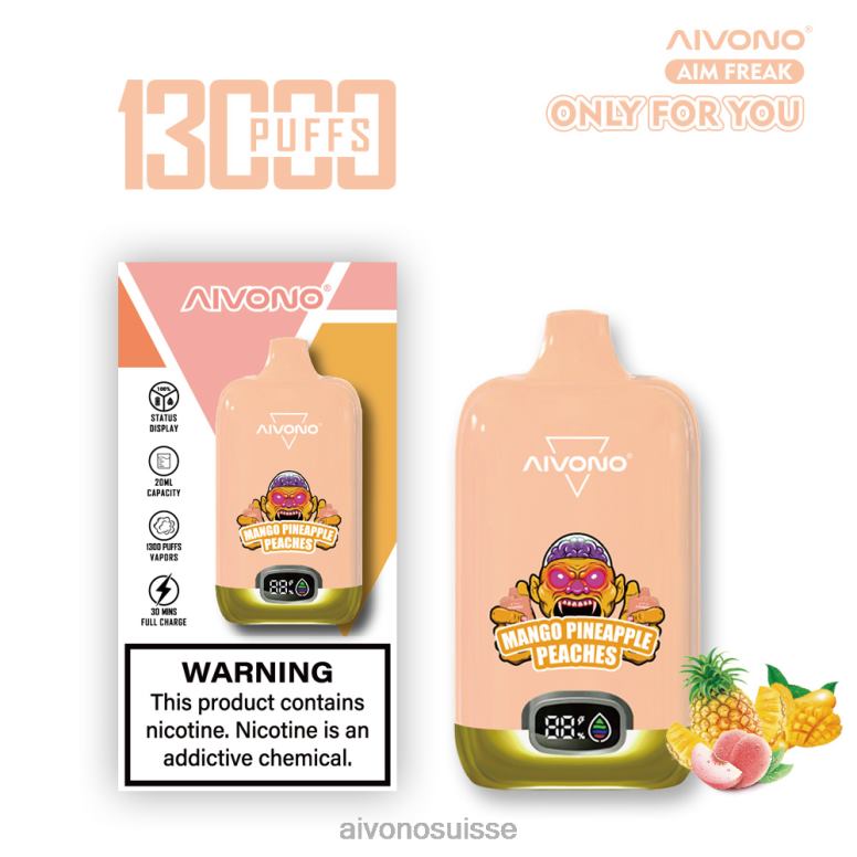 Aivono Vape - Aivono AIM FREAK 13000 pêches mangue ananas L4RV0250