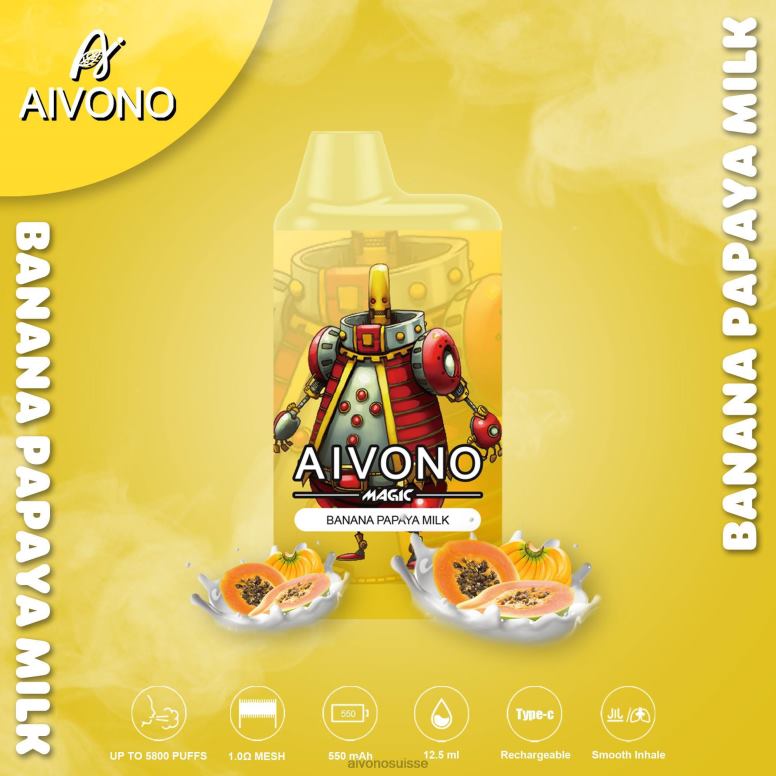 Aivono Vape - Aivono AIM MAGIC cigarette de boîte de 5800 bouches lait de banane et de papaye L4RV094