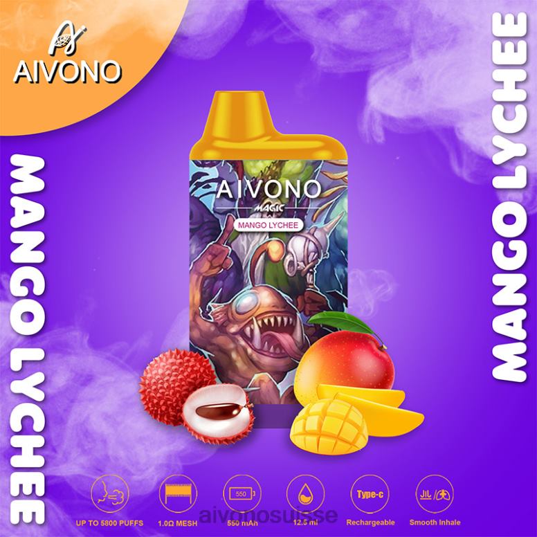 Aivono Vape - Aivono AIM MAGIC cigarette de boîte de 5800 bouches litchi mangue L4RV098