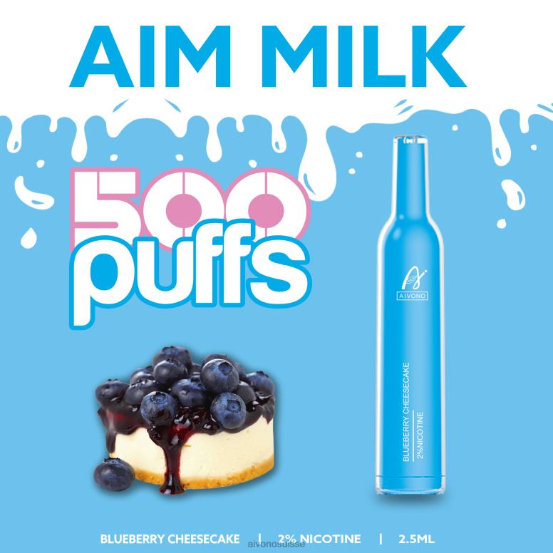 Aivono Vape - Aivono AIM MILK 500 gâteau au fromage et aux myrtilles L4RV0274
