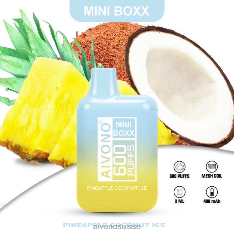 Aivono Vape - Aivono AIM MINI BOXX 600 glace à lananas et à la noix de coco L4RV0238