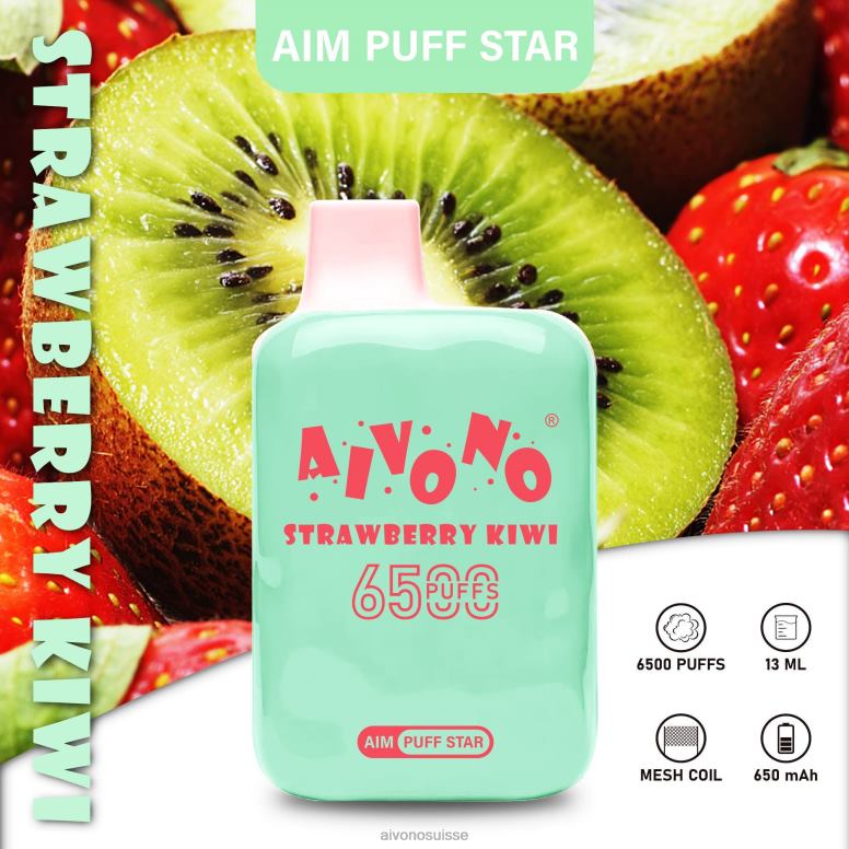 Aivono Vape - Aivono AIM PUFF STAR 6500 fraise-kiwi L4RV0294