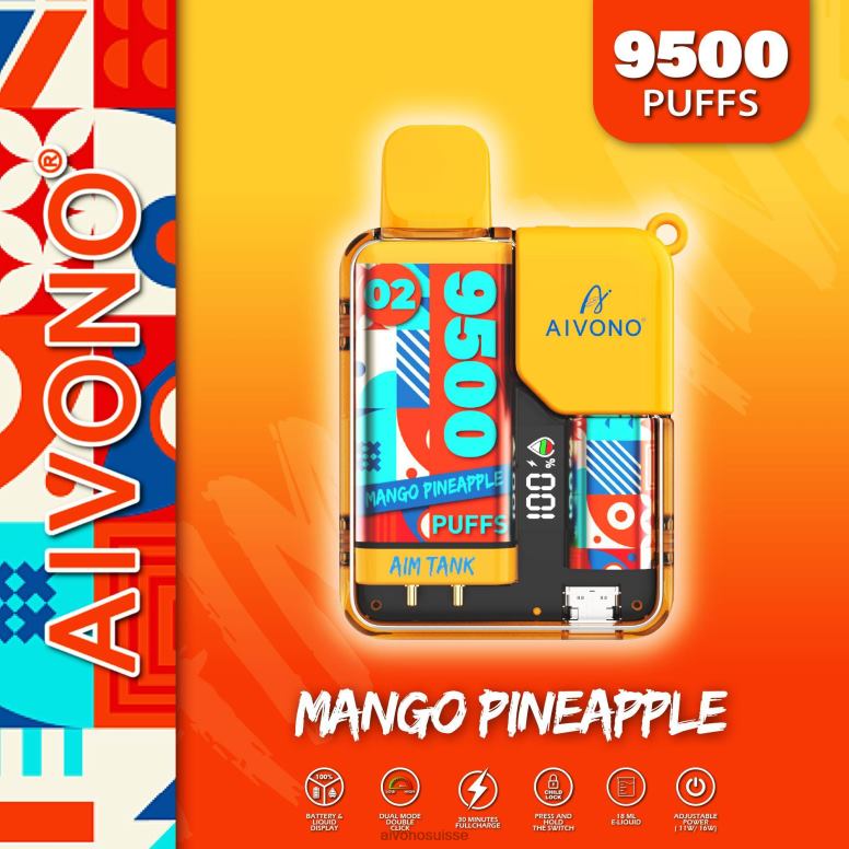 Aivono Vape - Aivono AIM TANK 9500 mangue ananas L4RV034