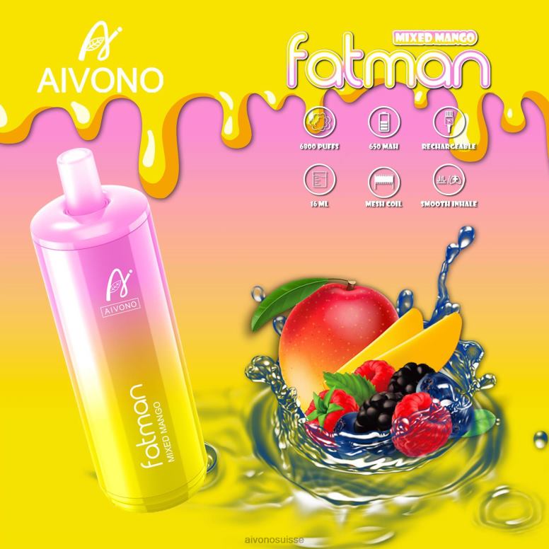 Aivono Vape - Aivono FATMAN 6800 mangue mélangée L4RV026