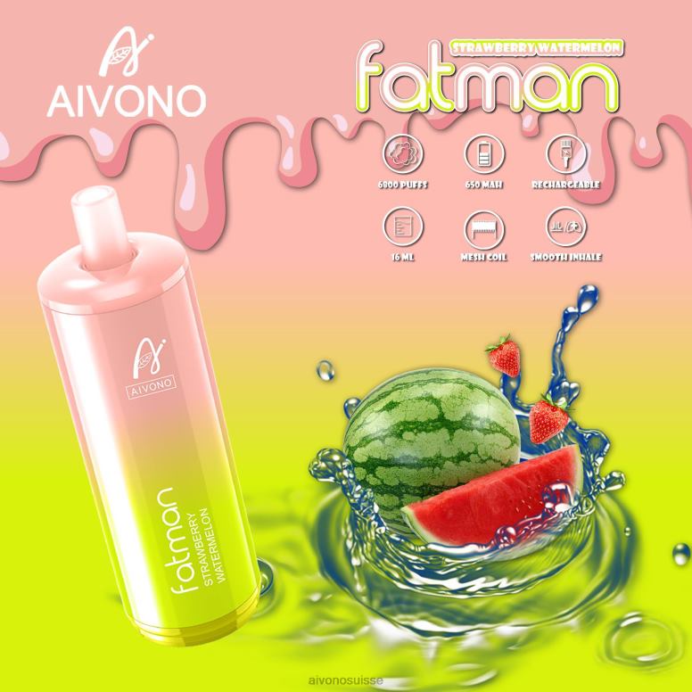 Aivono Vape - Aivono FATMAN 6800 pastèque fraise L4RV030