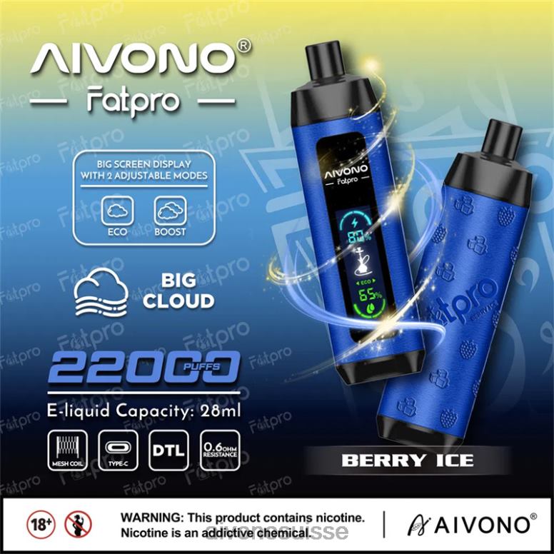 Aivono Vape - Aivono Fatpro 22000 glace aux baies L4RV010