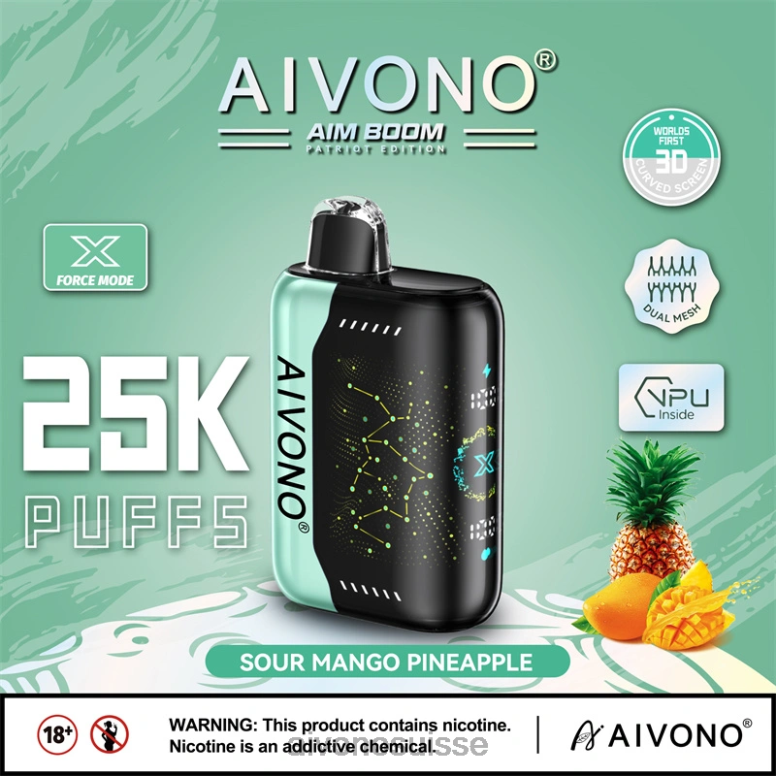Aivono Vape Review - Aivono AIM BOOM 25000 ananas mangue aigre L4RV0351