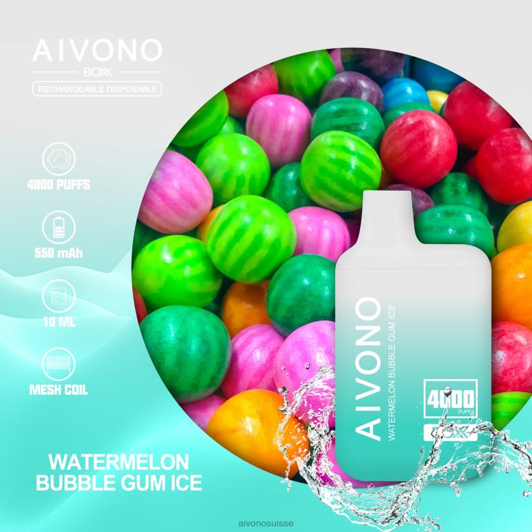 Aivono Vape Review - Aivono AIM BOXX 4000 glace bubble-gum à la pastèque L4RV0227